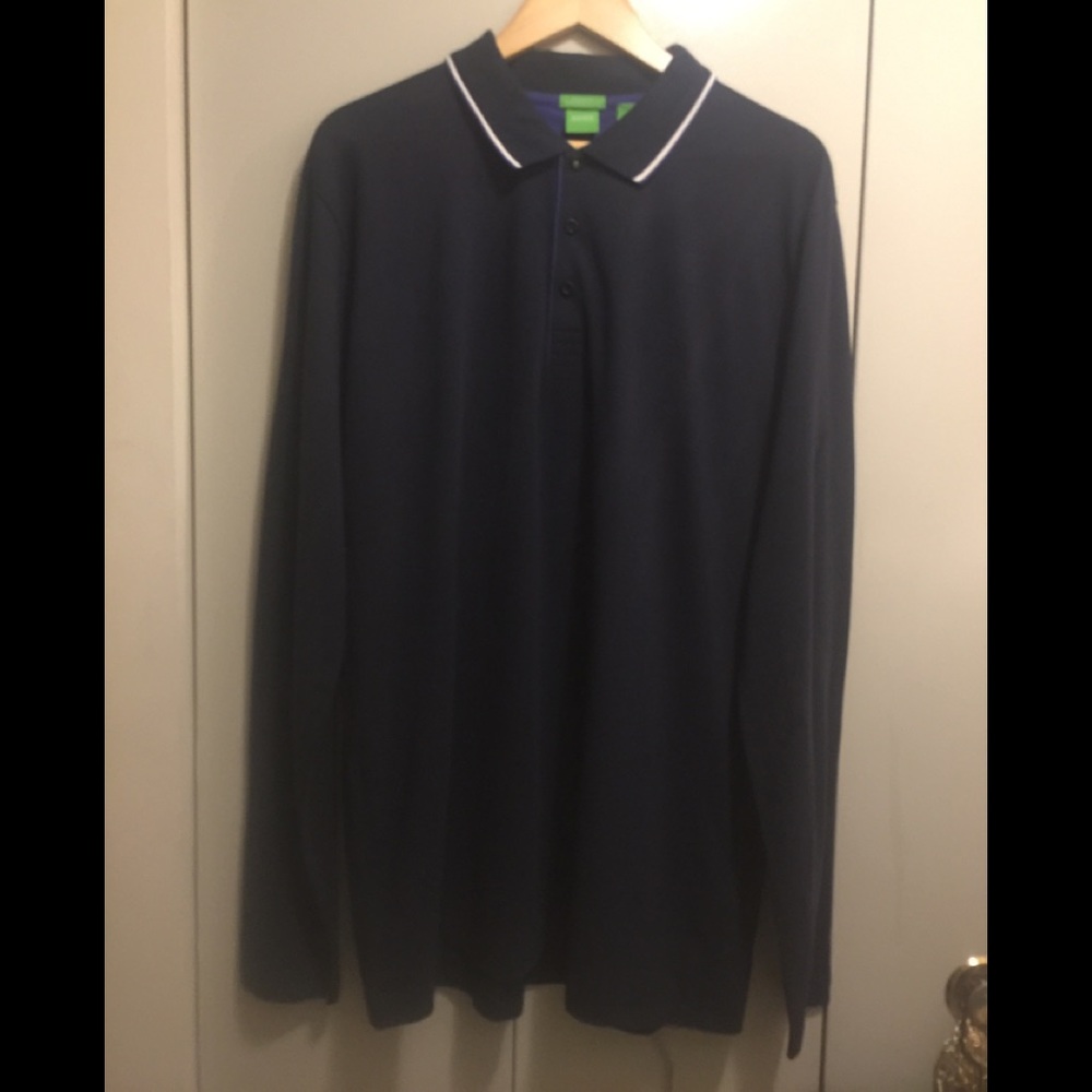 NWOT BOSS Hugo Boss Men’s Jersey Long-Sleeve Polo